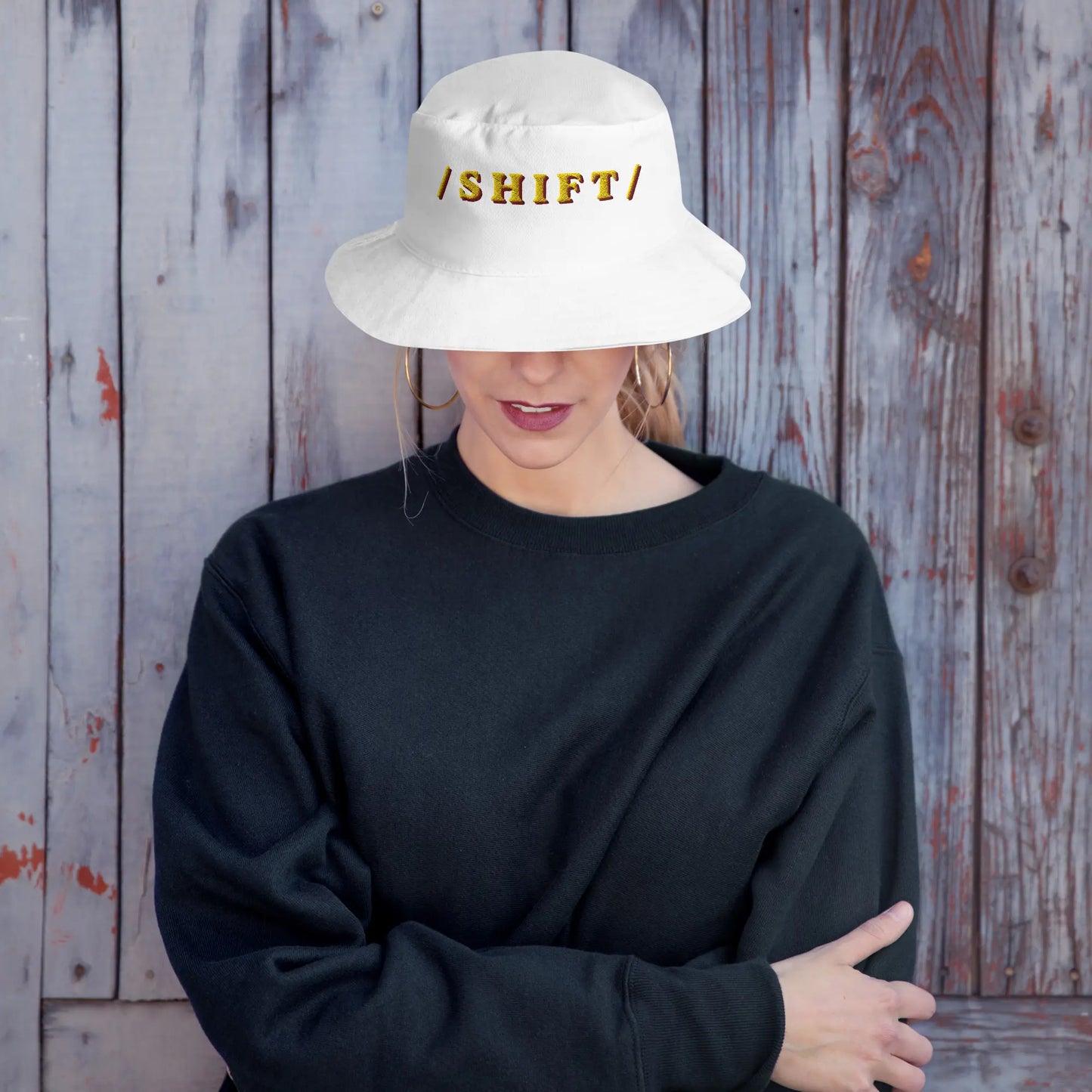 "/SHIFT/" 3D Embroidered Canvas Bucket Hat | Premium Cotton Outdoor Sun Hat