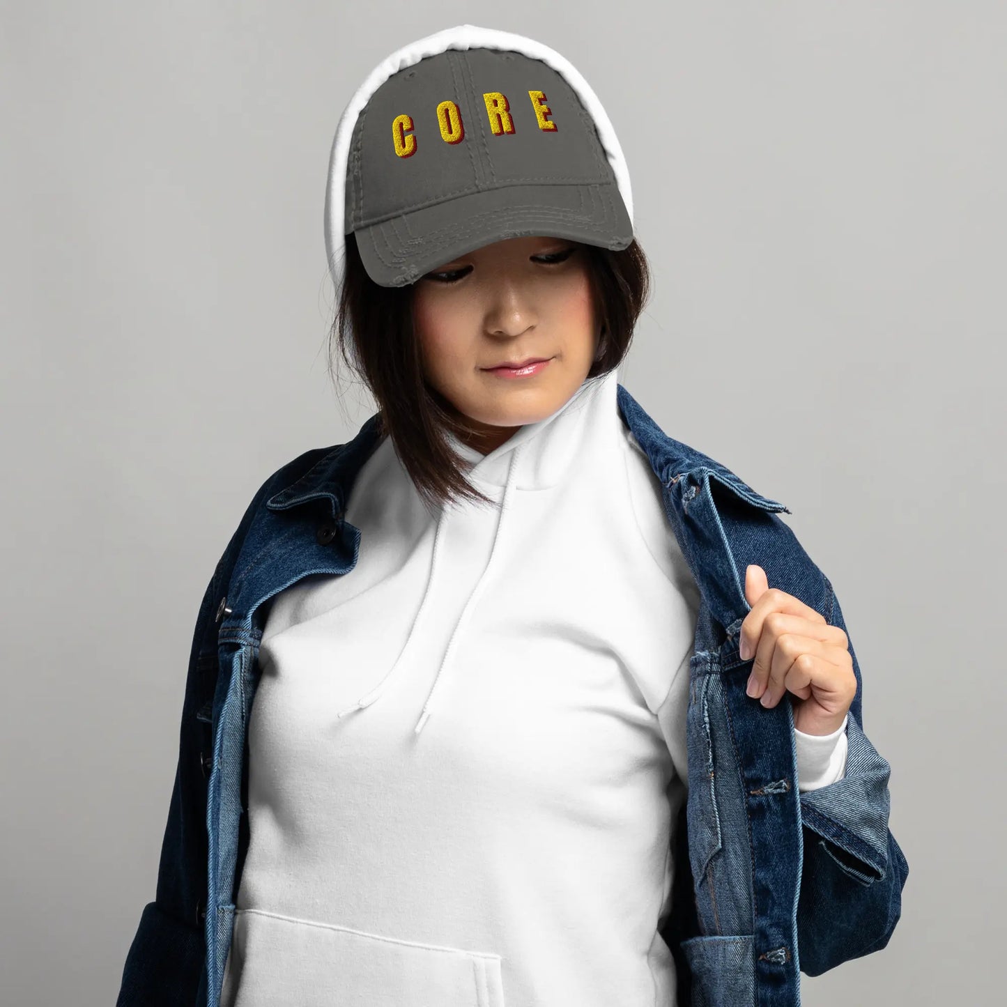 CORE 3D Bold Embroidery Dad Hat | Two-Tone Premium Stitched Vintage Washed Cap