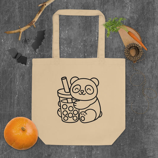 Coordinates of Joy | The Panda Boba Organic Cotton Tote Bag