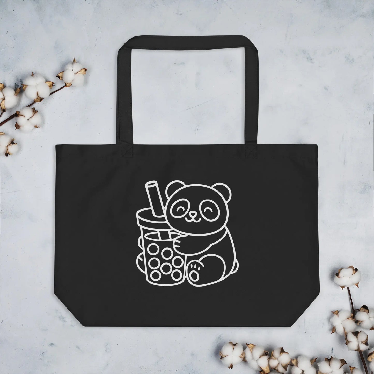 Coordinates of Joy | The Panda Boba Organic Cotton Tote Bag